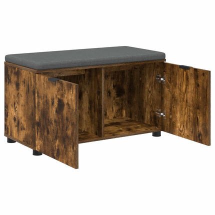Hallbänk Rökt Ek 80 x 38 x 46 cm Konstruerat Trä och Tyg