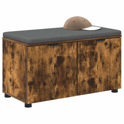Hallbänk Rökt Ek 80 x 38 x 46 cm Konstruerat Trä och Tyg