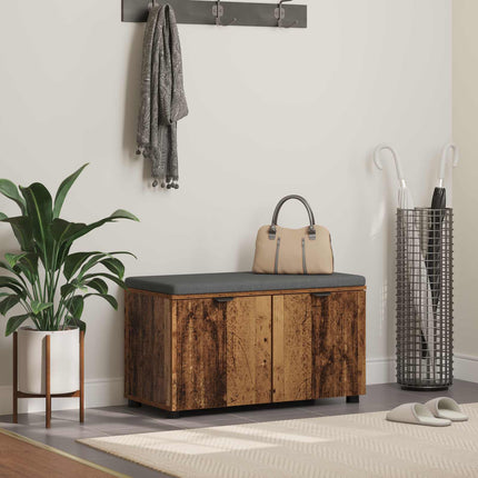 Hallbänk Gammalt trä 80 x 38 x 46 cm Konstruerat Trä och Tyg