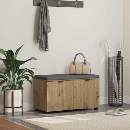 Hallbänk Artisan Ek 80 x 38 x 46 cm Konstruerat Trä och Tyg