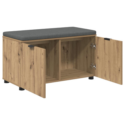 Hallbänk Artisan Ek 80 x 38 x 46 cm Konstruerat Trä och Tyg