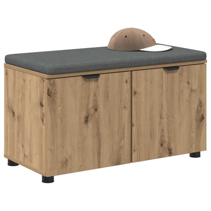 Hallbänk Artisan Ek 80 x 38 x 46 cm Konstruerat Trä och Tyg