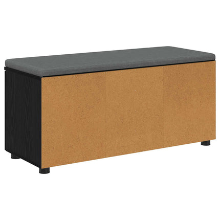 Hallbänk Svart Ek 100 x 38 x 46 cm Konstruerat Trä och Tyg