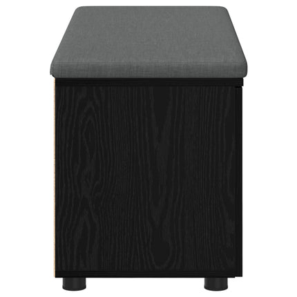 Hallbänk Svart Ek 100 x 38 x 46 cm Konstruerat Trä och Tyg
