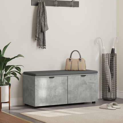 Hallbänk BetongGrå 100 x 38 x 46 cm Konstruerat Trä och Tyg
