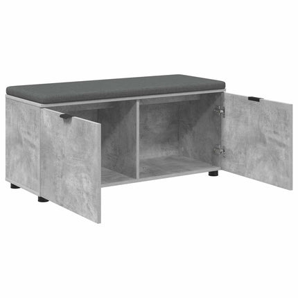 Hallbänk BetongGrå 100 x 38 x 46 cm Konstruerat Trä och Tyg