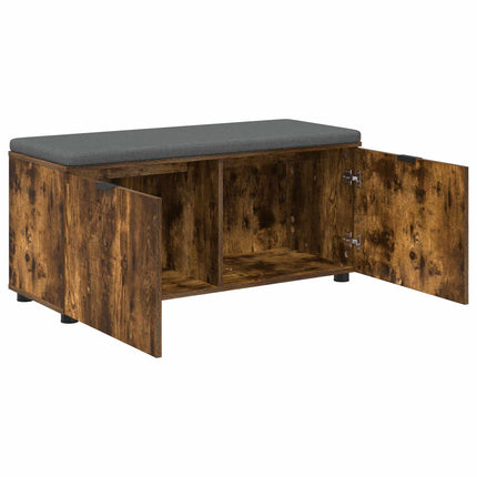 Hallbänk Rökt Ek 100 x 38 x 46 cm Konstruerat Trä och Tyg