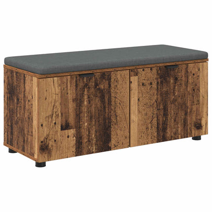 Hallbänk Gammalt trä 100 x 38 x 46 cm Konstruerat Trä och Tyg