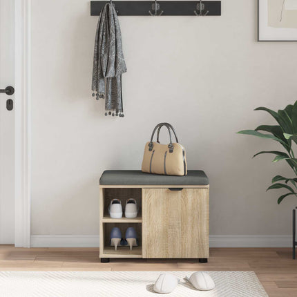 Hallbänk Sonoma-ek 60 x 38 x 46 cm Konstruerat Trä och Tyg