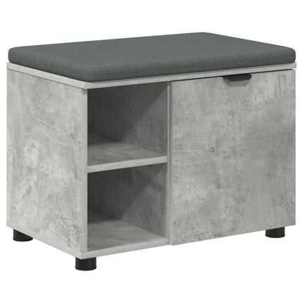 Hallbänk BetongGrå 60 x 38 x 46 cm Konstruerat Trä och Tyg