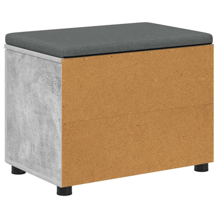 Hallbänk BetongGrå 60 x 38 x 46 cm Konstruerat Trä och Tyg