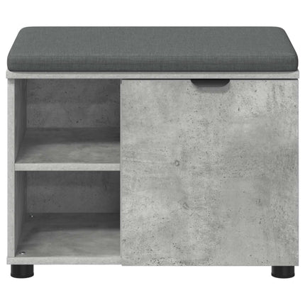 Hallbänk BetongGrå 60 x 38 x 46 cm Konstruerat Trä och Tyg