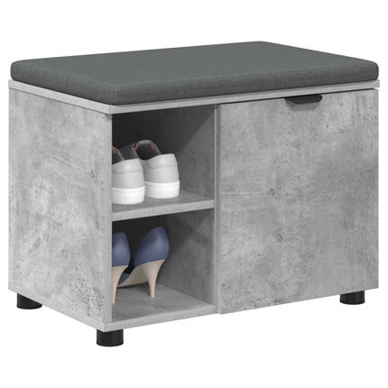 Hallbänk BetongGrå 60 x 38 x 46 cm Konstruerat Trä och Tyg