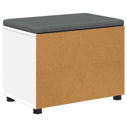 Hallbänk med kudde Vit 80 x 38 x 46 cm Konstruerat Trä och Tyg