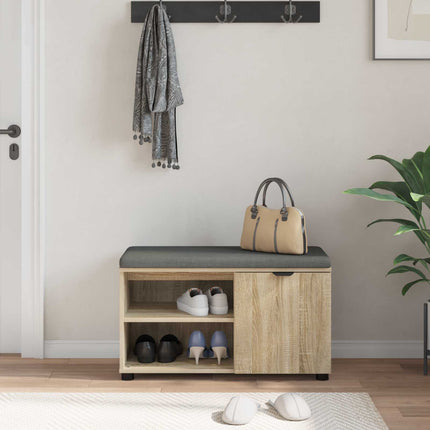 Hallbänk Sonoma-ek 80 x 38 x 46 cm Konstruerat Trä och Tyg
