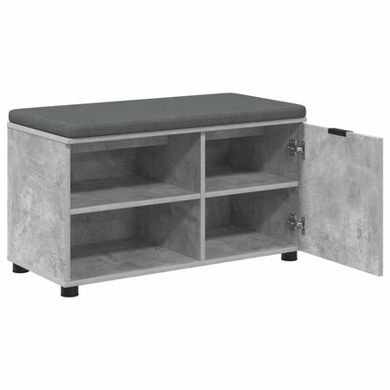 Hallbänk BetongGrå 80 x 38 x 46 cm Konstruerat Trä och Tyg