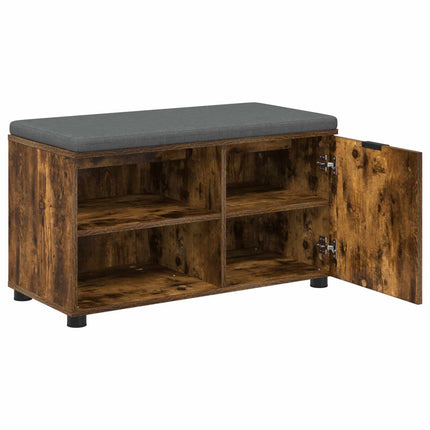 Hallbänk Rökt Ek 80 x 38 x 46 cm Konstruerat Trä och Tyg