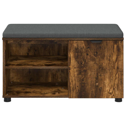 Hallbänk Rökt Ek 80 x 38 x 46 cm Konstruerat Trä och Tyg