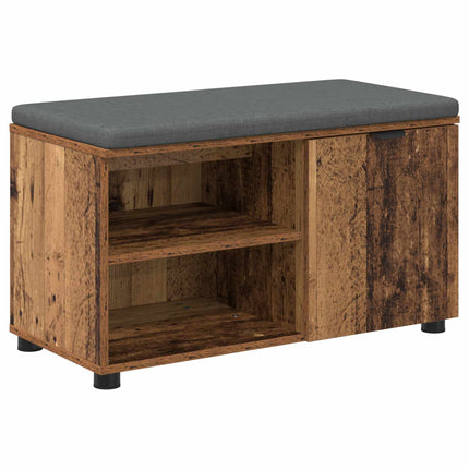 Hallbänk Gammalt trä 80 x 38 x 46 cm Konstruerat Trä och Tyg