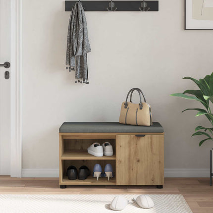 Hallbänk Artisan Ek 80 x 38 x 46 cm Konstruerat Trä och Tyg