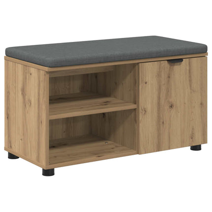 Hallbänk Artisan Ek 80 x 38 x 46 cm Konstruerat Trä och Tyg