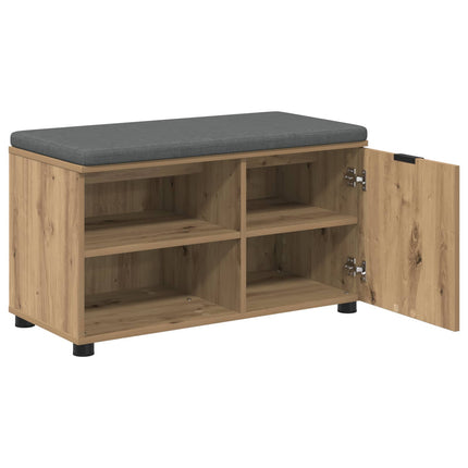 Hallbänk Artisan Ek 80 x 38 x 46 cm Konstruerat Trä och Tyg