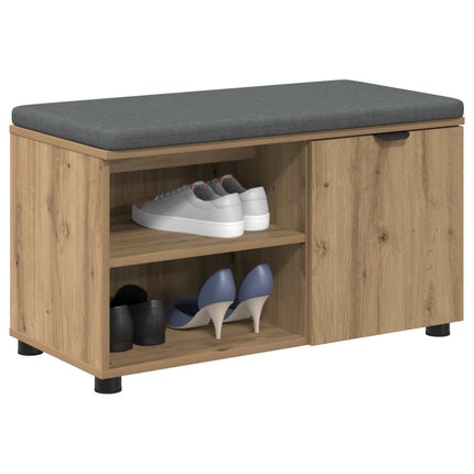 Hallbänk Artisan Ek 80 x 38 x 46 cm Konstruerat Trä och Tyg