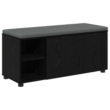 Hallbänk Svart Ek 100 x 38 x 46 cm Konstruerat Trä och Tyg