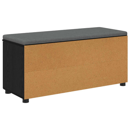 Hallbänk Svart Ek 100 x 38 x 46 cm Konstruerat Trä och Tyg