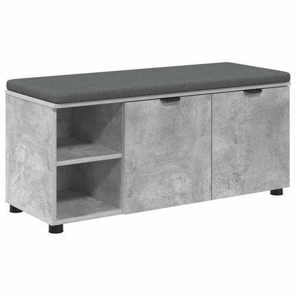 Hallbänk BetongGrå 100 x 38 x 46 cm Konstruerat Trä och Tyg
