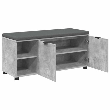 Hallbänk BetongGrå 100 x 38 x 46 cm Konstruerat Trä och Tyg