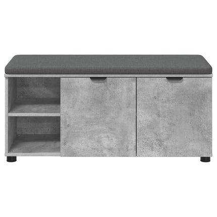 Hallbänk BetongGrå 100 x 38 x 46 cm Konstruerat Trä och Tyg