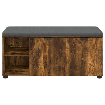 Hallbänk Rökt Ek 100 x 38 x 46 cm Konstruerat Trä och Tyg