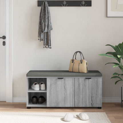 Hallbänk Grå Sonoma 100 x 38 x 46 cm Konstruerat Trä och Tyg