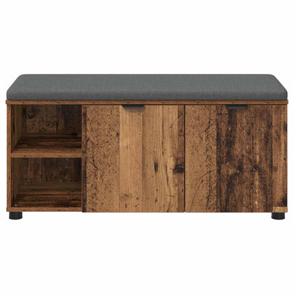 Hallbänk Gammalt trä 100 x 38 x 46 cm Konstruerat Trä och Tyg