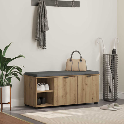 Hallbänk Artisan Ek 100 x 38 x 46 cm Konstruerat Trä och Tyg