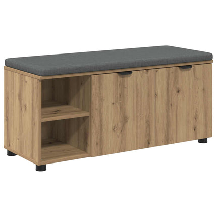 Hallbänk Artisan Ek 100 x 38 x 46 cm Konstruerat Trä och Tyg