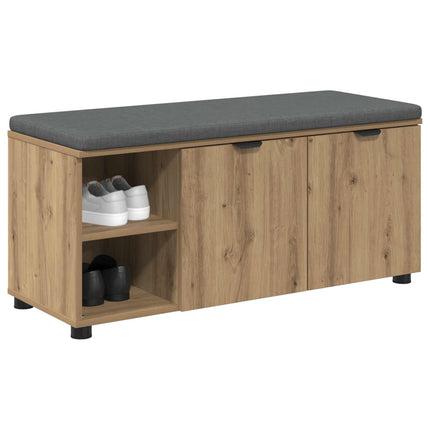 Hallbänk Artisan Ek 100 x 38 x 46 cm Konstruerat Trä och Tyg