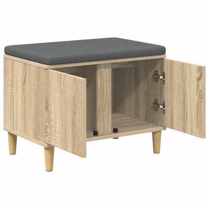 Hallbänk Sonoma-ek 60 x 38 x 46 cm Konstruerat Trä och Tyg