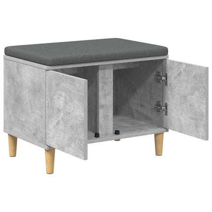 Hallbänk BetongGrå 60 x 38 x 46 cm Konstruerat Trä och Tyg