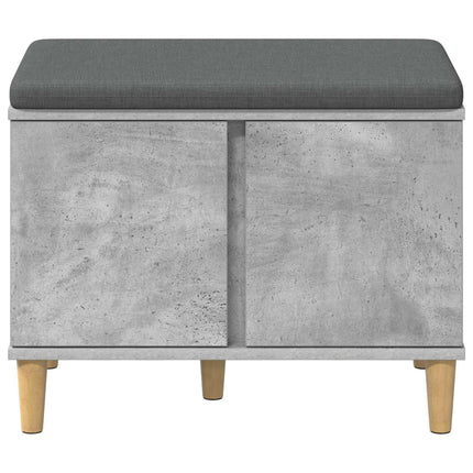 Hallbänk BetongGrå 60 x 38 x 46 cm Konstruerat Trä och Tyg