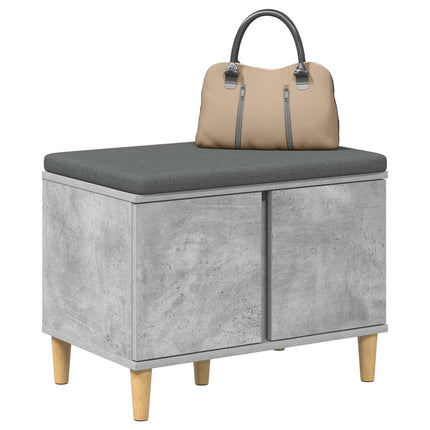 Hallbänk BetongGrå 60 x 38 x 46 cm Konstruerat Trä och Tyg