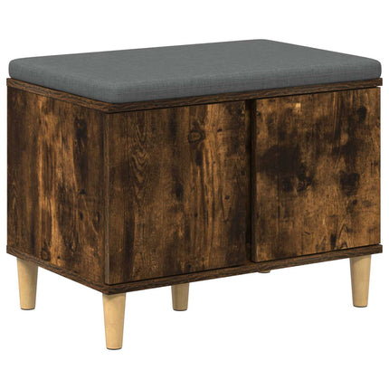 Hallbänk Rökt Ek 60 x 38 x 46 cm Konstruerat Trä och Tyg
