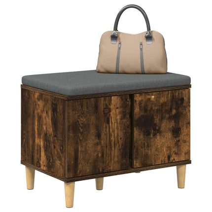 Hallbänk Rökt Ek 60 x 38 x 46 cm Konstruerat Trä och Tyg