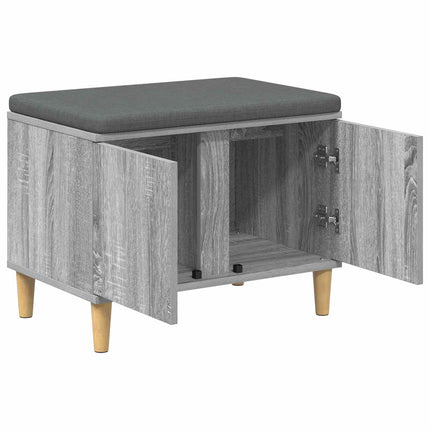 Hallbänk Grå Sonoma 60 x 38 x 46 cm Konstruerat Trä och Tyg