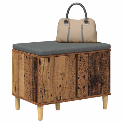 Hallbänk Gammalt trä 60 x 38 x 46 cm Konstruerat Trä och Tyg