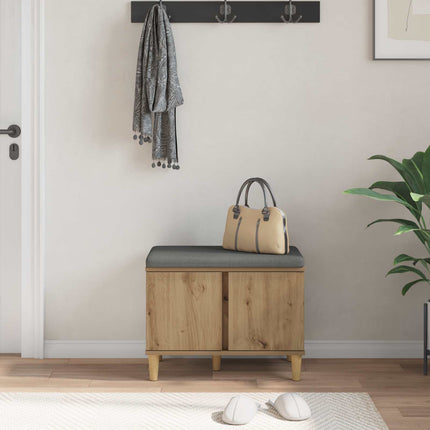 Hallbänk Artisan Ek 60 x 38 x 46 cm Konstruerat Trä och Tyg