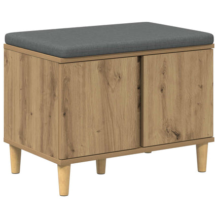 Hallbänk Artisan Ek 60 x 38 x 46 cm Konstruerat Trä och Tyg