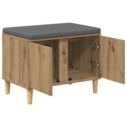 Hallbänk Artisan Ek 60 x 38 x 46 cm Konstruerat Trä och Tyg