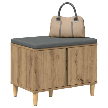 Hallbänk Artisan Ek 60 x 38 x 46 cm Konstruerat Trä och Tyg